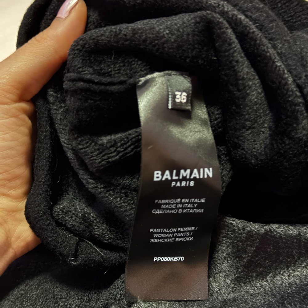 BALMAIN Slim Fit Bootcut Pants in Viscose Blend Knit in Black - Picture 10 of 12